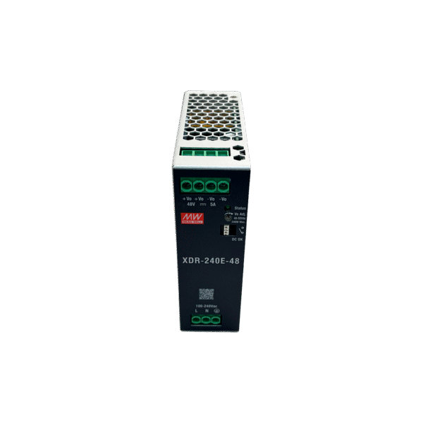 XDR240E24-l Fuente de Poder Industrial de 240W, salida 24Vcd, 10A, para montaje Riel Din