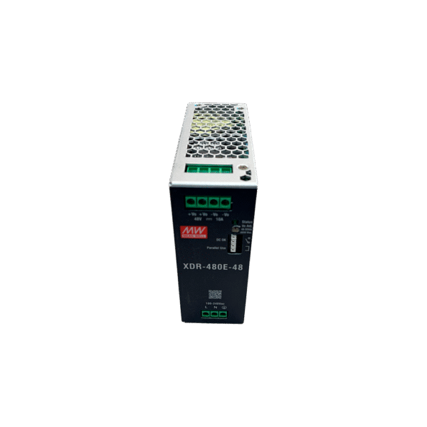 XDR480E48-l Fuente de Poder Industrial de 480W, salida 48 VCD, para montaje en riel Din