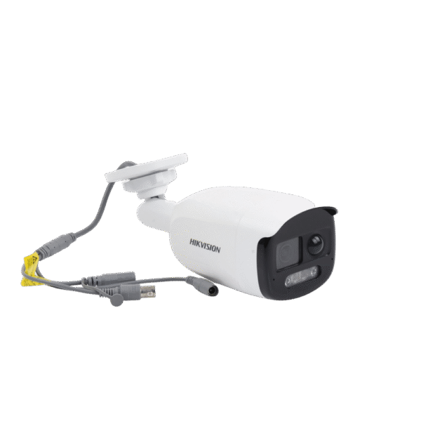 DS2CE12DF3TPIRXOS-AD-1-l Bala TURBOHD 2 Megapixel (1080p) / Imagen a Color 24/7 / Lente 2.8 mm / Luz Blanca 40 mts / Exterior IP67 / WDR 130 dB / Sensor PIR / Sirena y Salida de Audio Integrada / Estrobo ROJO - AZUL / Micrófono Integrado