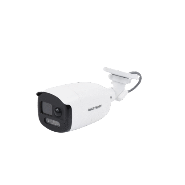 DS2CE12DF3TPIRXOS-AD-4-l Bala TURBOHD 2 Megapixel (1080p) / Imagen a Color 24/7 / Lente 2.8 mm / Luz Blanca 40 mts / Exterior IP67 / WDR 130 dB / Sensor PIR / Sirena y Salida de Audio Integrada / Estrobo ROJO - AZUL / Micrófono Integrado