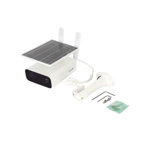 DS2XS2T41G0ID_4G_C04S05-AD-4-l Kit Solar IP All in One / Cámara Bala 4 Megapixel / Lente 4mm / Panel Solar / Batería de Respaldo de Litio 10Ah (Hasta 7 Días) / Conexión 4G / Accesorios de Instalación / Kit Solar