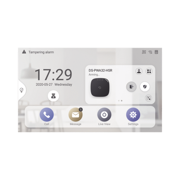 DSKH9310WTE1-AD-1-l Monitor Touch IP / WiFi / ANDROID 7" / Integración con Videoporteros IP, CCTV, Panel de Alarma AXPRO y Biométricos de Acceso / CENTRO DE ADMINISTRACIÓN / Vídeo en Vivo / PoE Estándar / Apertura Remota