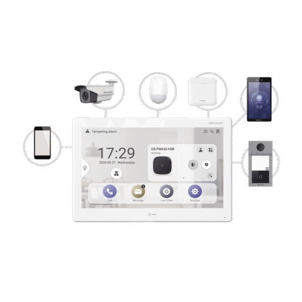 DSKH9310WTE1-l Monitor Touch IP / WiFi / ANDROID 7" / Integración con Videoporteros IP, CCTV, Panel de Alarma AXPRO y Biométricos de Acceso / CENTRO DE ADMINISTRACIÓN / Vídeo en Vivo / PoE Estándar / Apertura Remota