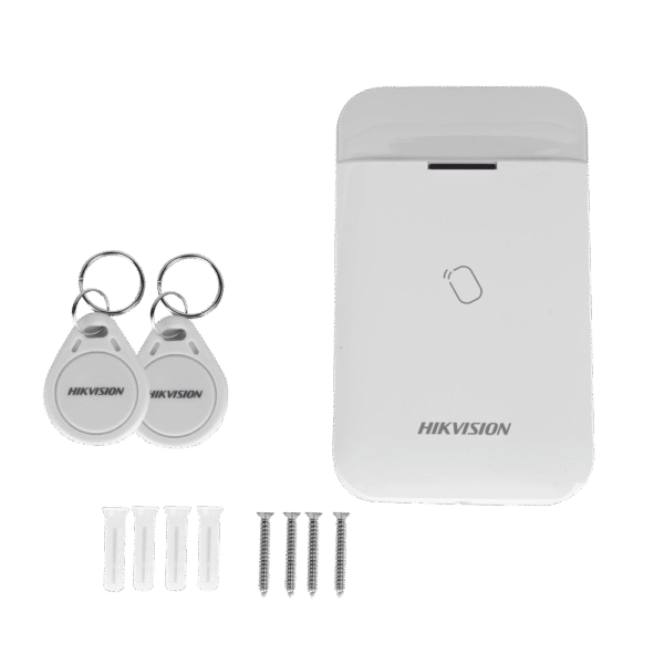 (AX PRO) Lector de Tag Inalámbrico HIKVISION / Permite Armar y Desarmar / Incluye 2 Tag DS-PT-M1