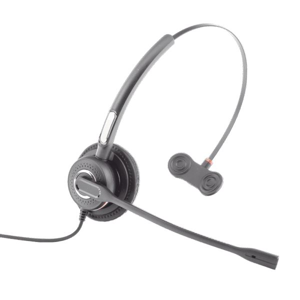 HT201-AD-1-l Diadema monoaural con tecnología antishock para teléfonos IP FANVIL y Polycom con micrófono de cancelación de ruido, larga durabilidad