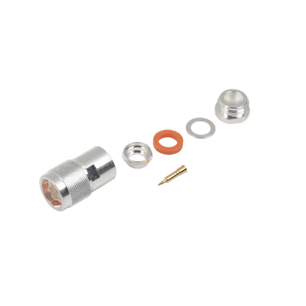 Conector N Macho de Rosca para Cables 9913, RFLASH-1113, 7810A, RG8/U-SYS, CNT-400, 8214, Plata/Oro/Teflón.