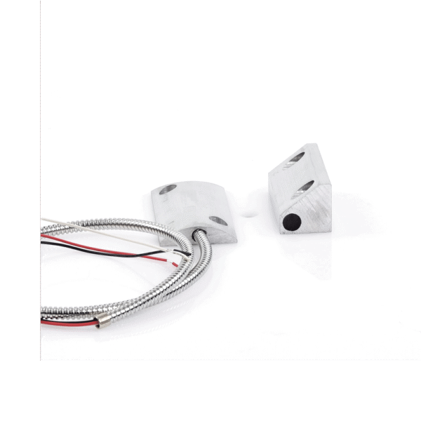 SF3014C-AD-5-l Contacto Magnético para Piso, Salida Dual NC/NA, GAP 75mm, Cubierta de Aluminio con 55cm de Cable Blindado