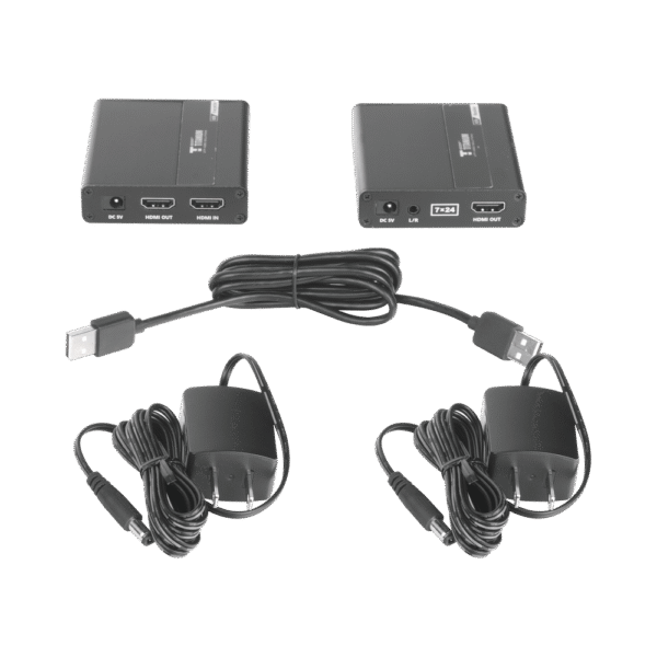TT223KVM-AD-2-l Kit extensor KVM (HDMI y USB) hasta 70 metros / Resolución 1080P @ 60 Hz/ Cat 6, 6a y 7 / CERO LATENCIA / HDR / Salida Loop / Uso 24/7 / Salida de audio de 3.5mm / Transmite el Video y Controla tu DVR vía USB a distancia.