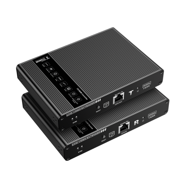 Kit extensor KVM (HDMI y USB) hasta 70 metros / Resolución 4K @ 60 Hz/ Cat 6, 6a y 7 / CERO LATENCIA / HDR10 / Salida Loop / IR bidireccional / Uso 24/7 / Transmite el Video y Controla tu DVR vía USB a distancia.