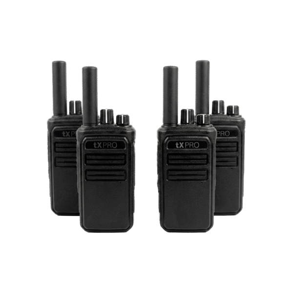 TX370KT-l Kit de Radios Analogos 2W UHF 400-470 MHz / 16 Canales / 8 Canales Preconfigurados / Incluye 4 Radios