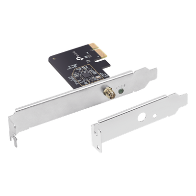 Adaptador PCI inalámbrico doble banda AC 600 Mbps / Antena de alta ganancia / Tecnología MU-MUMO / Seguridad WPA3 / Soporte de perfil bajo y Altura completa