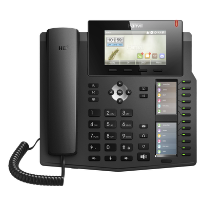 Teléfono IP empresarial para 20 líneas SIP, Voz HD, 3 Pantallas LCD a Color, 12 teclas BLF, PoE