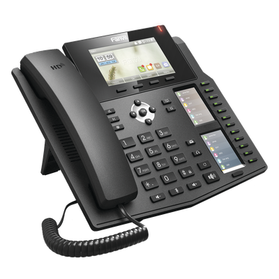 Teléfono IP empresarial para 20 líneas SIP, Voz HD, 3 Pantallas LCD a Color, 12 teclas BLF, PoE