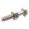 Paquete de 6 tornillos con tuercas de acero inoxidable 1/4 x 1 1/4”.