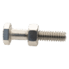 Paquete de 6 tornillos con tuercas de acero inoxidable 1/4 x 1 1/4”.