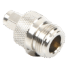 Adaptador en Linea de Conector SMA Macho a N Hembra, Niquel/ Oro/ Teflón.