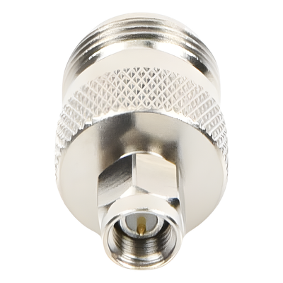 Adaptador en Linea de Conector SMA Macho a N Hembra, Niquel/ Oro/ Teflón.