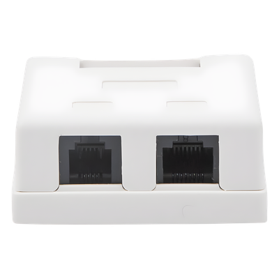 Caja de pared con Jack UTP Cat5e y Jack RJ11 telefónico