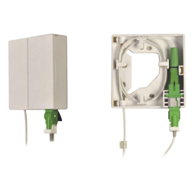 sec_5_4S400-2 Caja Terminal de Fibra Óptica (Roseta) con un Acoplador SC/APC, color Blanco
