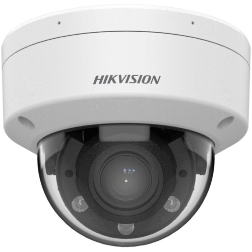 DS2CD1723G2LIZU-l Cámara Domo IP Varifocal Motorizada 2 MP / Smart Hybrid Light / Lente 2.8 a 12 mm / IR y Luz Blanca hasta 30 m / Micrófono Integrado / Detección Humana y Vehicular / IP67 IK08 / dWDR / H.265+