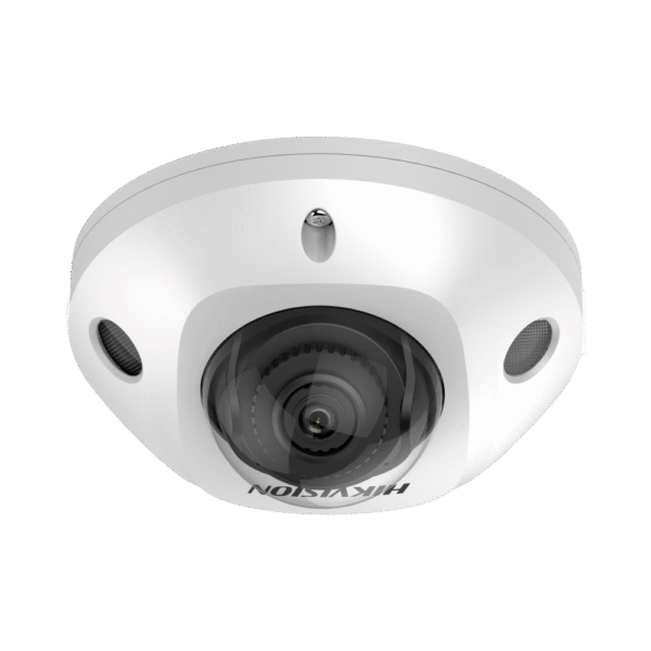 DS2CD2523G2ISD-FRENTE-l Mini Domo IP 2 Megapixel / Lente 2.8 mm / 15 mts IR EXIR /Exterior IP66 / IK08 / PoE / Entrada y salida de Audio y Alarmas / H.265+ / Videoanaliticos Integrados / Onvif / MicroSD