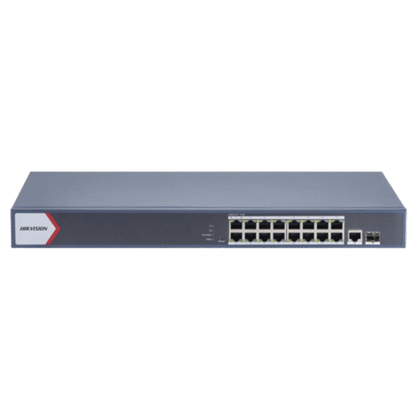 Switches De 16 Puertos PoE Gigabit y 1 Puertos De Fibra Óptica Gigabit. 16 Canales IP / Estándar IEEE 802.3at/af