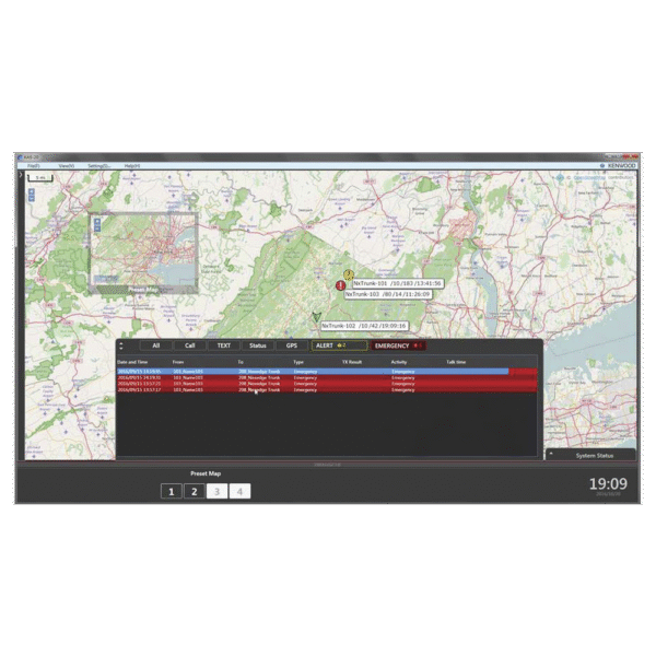KAS20K-AD-1-l Software base para gestión de radios KENWOOD. Req. licencias de despacho, GPS, Grabación de Llamadas, 100% IP, Emergencias, Mensajería