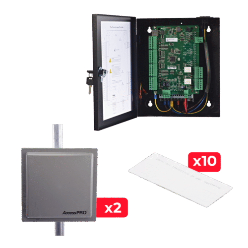 KIT Panel de Control DS-K2802 con 2 Lectores de Largo Alcance UHF PRO12RF y 10 Tags Adheribles ACCESSTAGV2