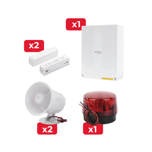 Kit de Alarma DSPHA64LP / Incluye 2 Sirenas 15 W / 2 Contactos Magnéticos / 1 Estrobo Amber