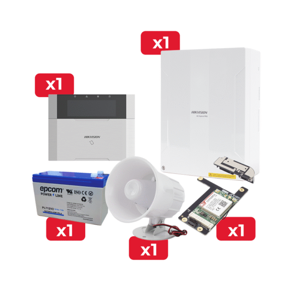 KITH64TSB3G-l Kit de Alarma DSPHA64LP / Teclado / Sirena / Comunicador 3G/4G / Batería de Respaldo