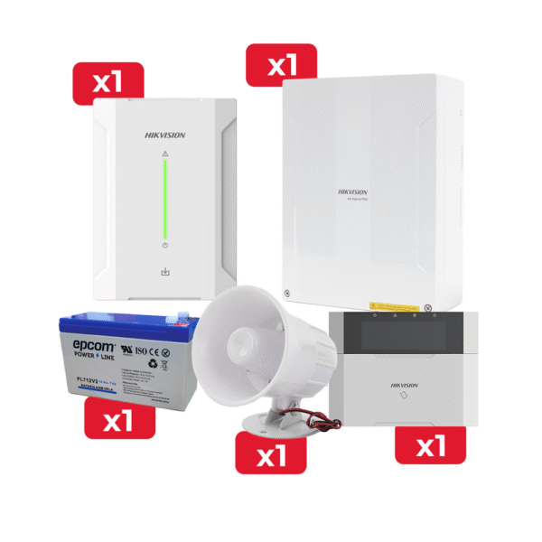 Kit de Alarma DSPHA64LP / Teclado / Sirena / Expansor de Zonas Cableadas / Batería de Respaldo