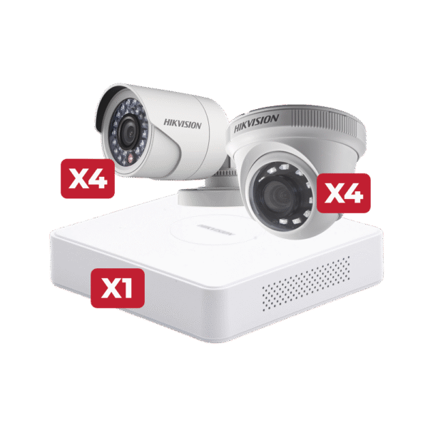 KITHGHI4-l Kit de CCTV 2 Megapíxeles / Incluye Grabadora de 8 Canales / Cámara Turret / Cámara Bala