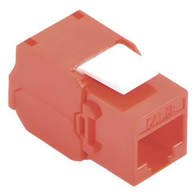 Módulo Jack Keystone Cat5e (toolless), con terminación en ángulo 180 º Color Rojo, Compatible con Faceplate y Patchpanel Linkedpro