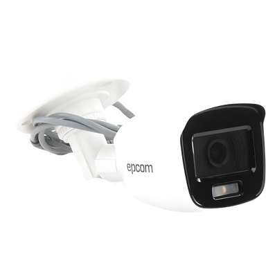 Bala TURBOHD 2 Megapíxel (1080p) / Microfono Integrado / Imagen a color 24/7 / Lente 2.8 mm / Policarbonato / Luz Blanca 20 mts / Exterior IP66 / TVI-AHD-CVI-CVBS / dWDR