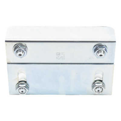 sec_5_1S400-23 (255-220) - Placa Guía Superior de Doble Regulación para Cancelas Corredizas / Ajustable de 35 a 62 mm / Con 4 Rodillos de 30 mm / Galvanizado