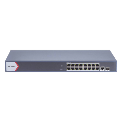 Switches De 16 Puertos PoE Gigabit y 1 Puertos De Fibra Óptica Gigabit. 16 Canales IP / Estándar IEEE 802.3at/af