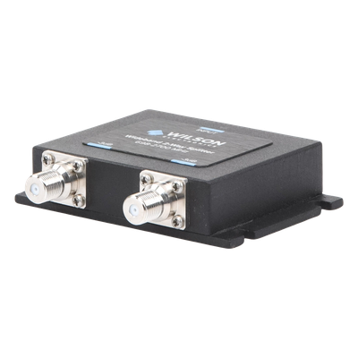 Divisor de potencia de 2 vías para la distribución de señal a dos antenas de servicio | 3 dB de pérdida por puerto | Conectores F hembra