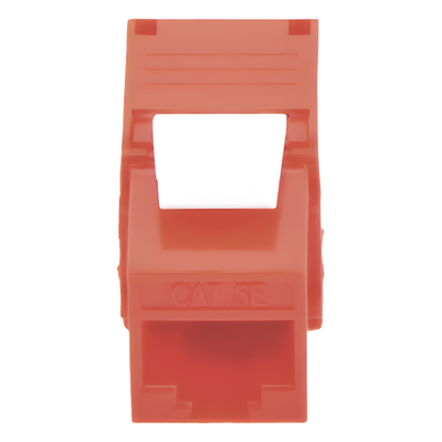 sec_5_3S400-11 Módulo Jack Keystone Cat5e (toolless), con terminación en ángulo 180 º Color Rojo, Compatible con Faceplate y Patchpanel Linkedpro